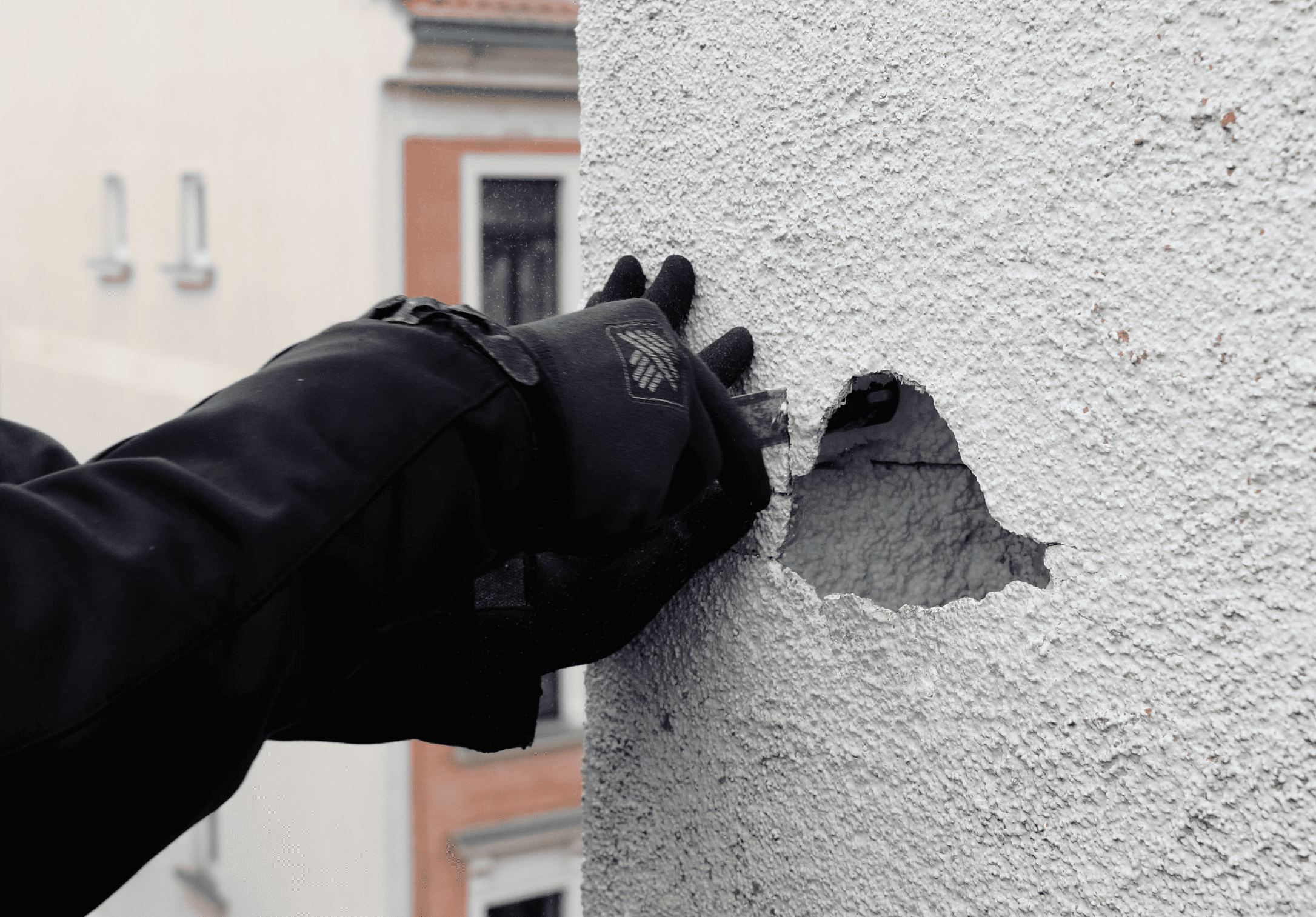 Schadstelle eines Spechtloch – Detail